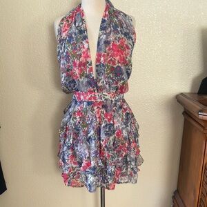 MM Couture Floral Halter Midi Dress